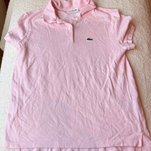 Lacoste Pink Polo Shirt with Crocodile Logo